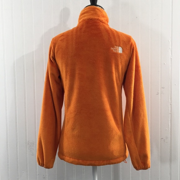 The North Face Orange Full Zip Mock Neck Jacket Womens XS Faux Fur - Picture 4 of 12